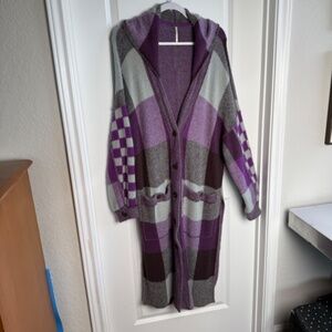 Free People South Bend Cardi Sparkling Grape Combo Small